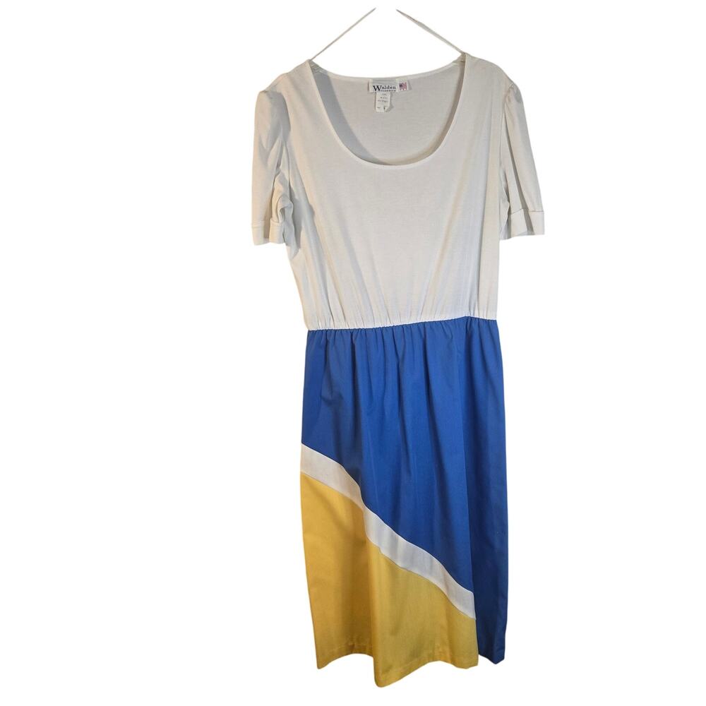WALDEN CLASSICS Colorblock Dress - 16 - Scoop Neck, Vintage Retro Mod [0413]